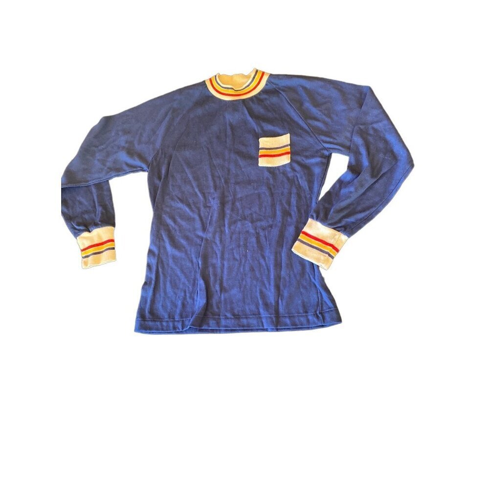 Vintage 1980's Rob Roy Boys Blue‎ Elastic Striped Collar Cuff Size 14